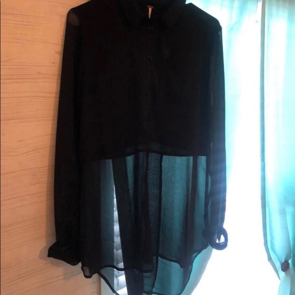 Free People sheer split back top - Picture 4 of 5